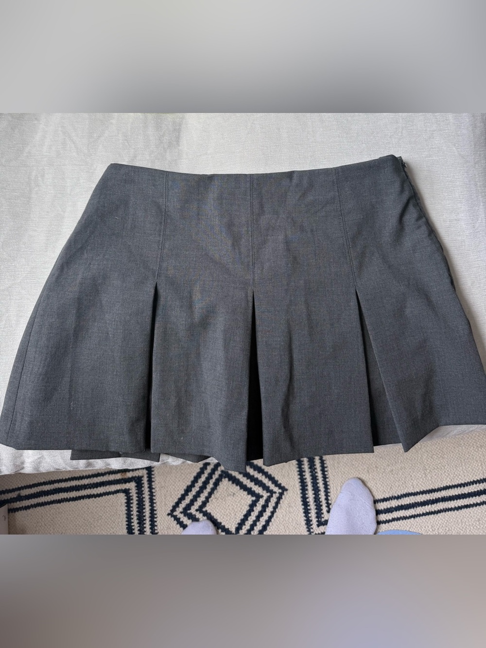 Zara Dark Gray Pleated Mini Skirt